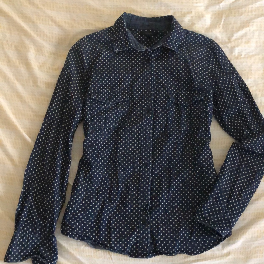 JCrew denim button up shirt with star detail